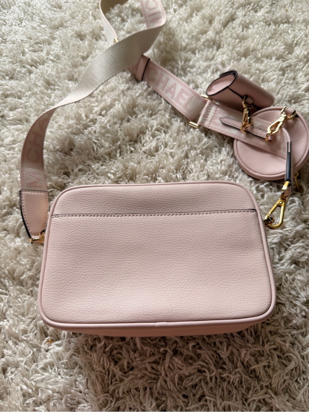 Michael Kors Blush Pink Pebbled Leather Crossbody with Coin Pouch - Picture 5 of 9